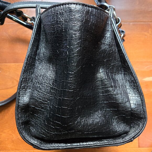 Nine West Black Satchel Bag | Crossbody & Tote | Faux Leather, Structured Style - Picture 7 of 10